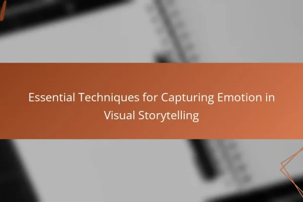 Essential Techniques for Capturing Emotion in Visual Storytelling