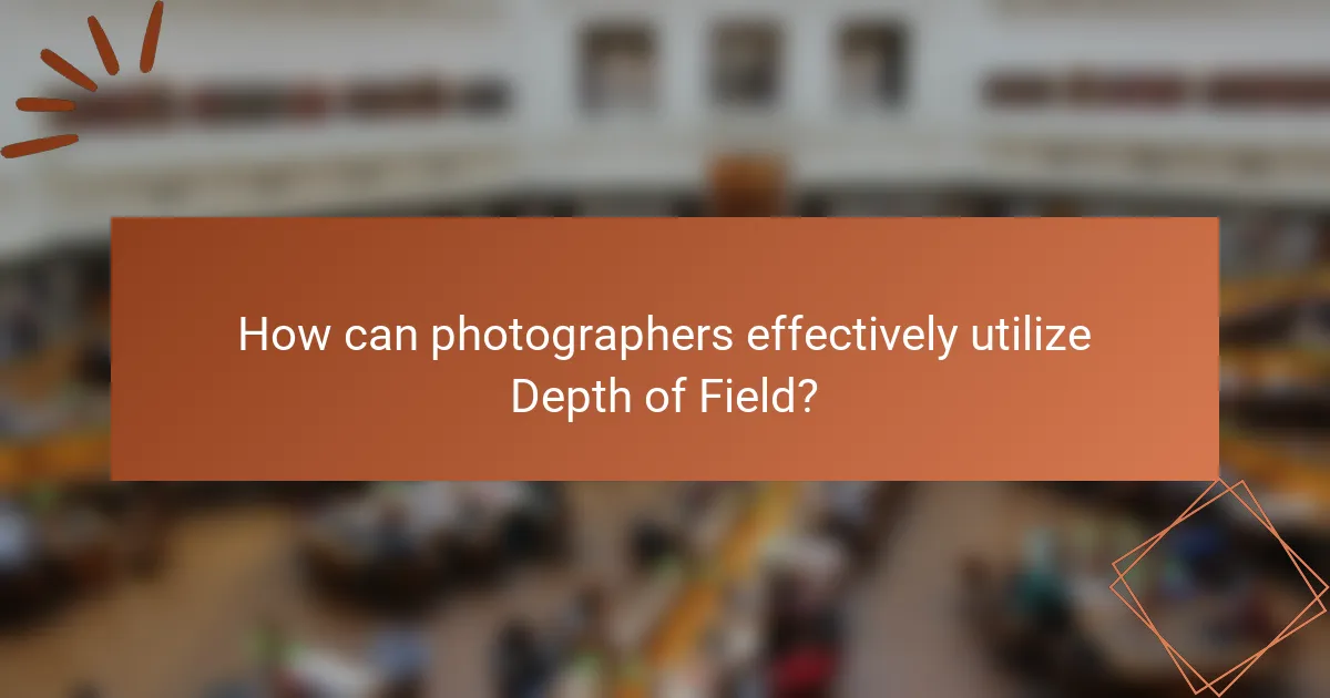 How can photographers effectively utilize Depth of Field?