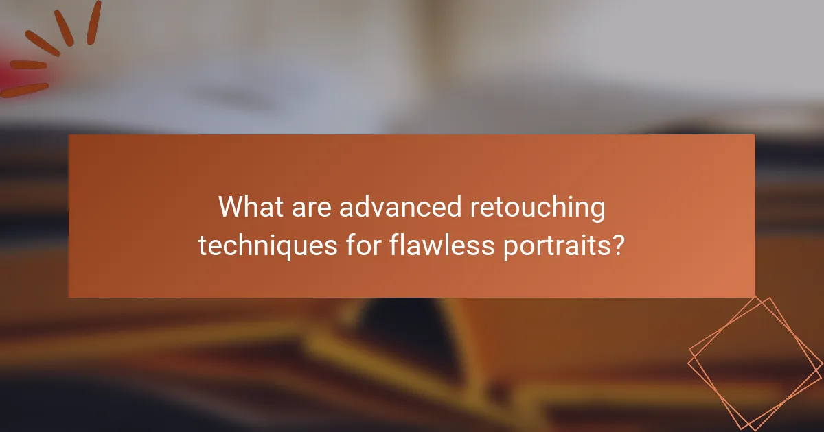What are advanced retouching techniques for flawless portraits?