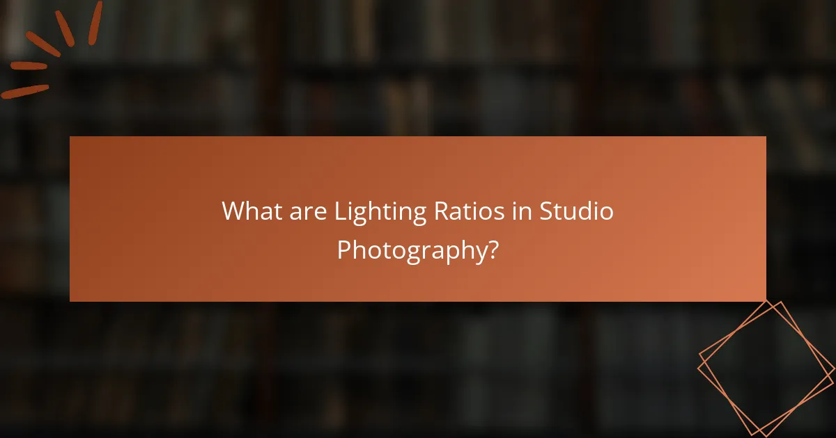 What are Lighting Ratios in Studio Photography?