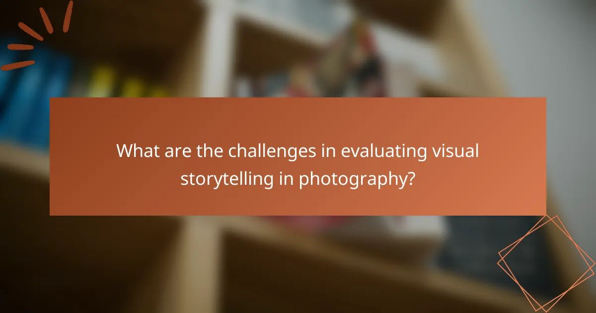 What are the challenges in evaluating visual storytelling in photography?