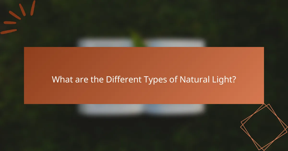 What are the Different Types of Natural Light?