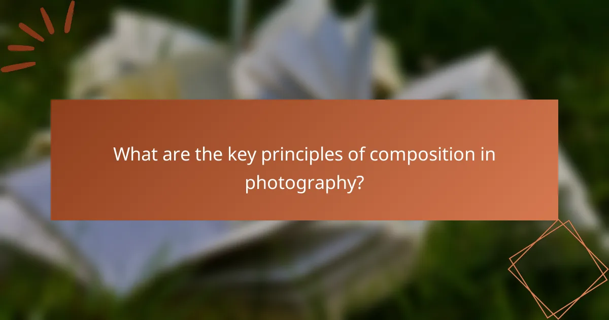 What are the key principles of composition in photography?