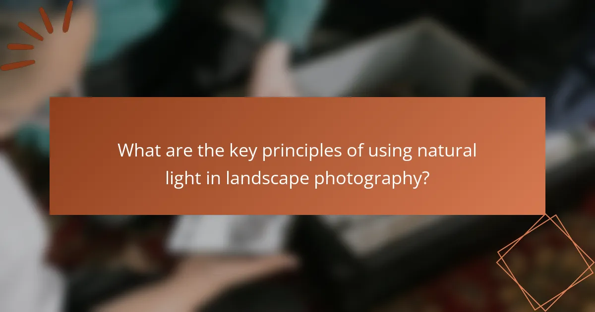 What are the key principles of using natural light in landscape photography?